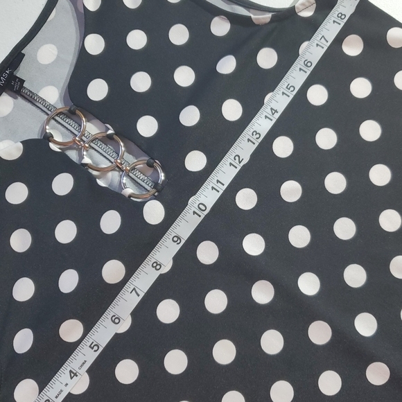 MSK Black and White Polka Dot Dress with Ring Detail - Picture 9 of 10